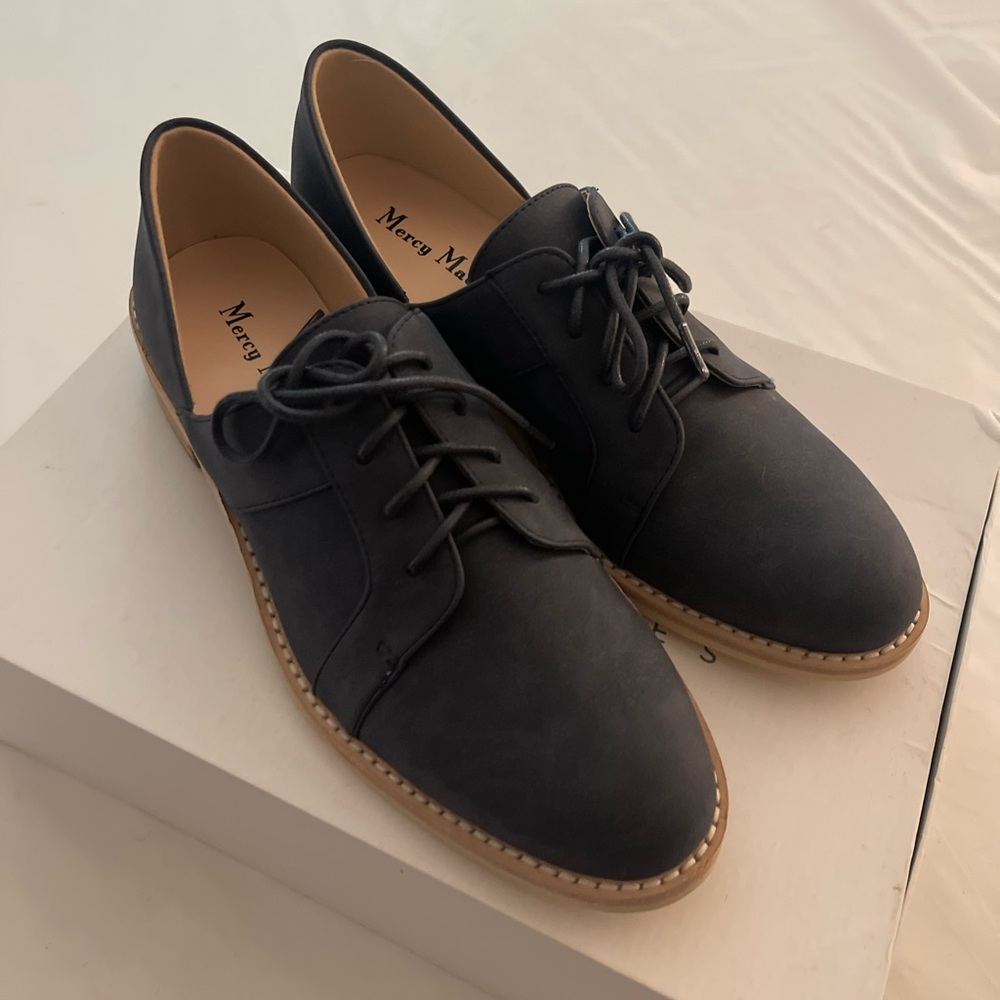 New Sage Blue Oxford Shoes Size 7